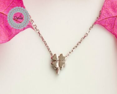 tiny clover necklace 925 sterling silver dainty