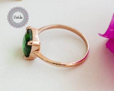 Emerald Quartz Ring, Green Quartz Ring, Emerald Quartz, Emerald Cut Ring, Emerald Cut, Quartz Ring, Minimalist Ring, Dainty Ring, Statement - Image 7