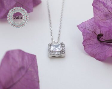 Elegant Crystal Pendant Necklace 925 Sterling Silver – Swarovski Style Minimal Jewelry Gift for Her - Image 3