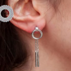 Dainty Dangle Silver Bar Earrings, Bar Earrings, Dainty Earring, Everyday Earrings, Dangle Earring, Gift for Her, Long Earrings, Earrings