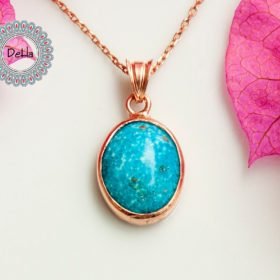Turquoise Rose Gold Southwest Pendant, Turquoise Pendant, Turquoise Necklace, Turquoise Jewelry, Turquoise Gift, Rose Gold Jewelry, Pendant