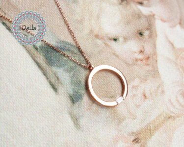 Rose Circle Necklace, Dainty Circle, Cz Pendant Necklace, Everyday Necklace, Elegant Necklace, Circle Necklace, Necklace Gift, Cz Necklace - Image 6
