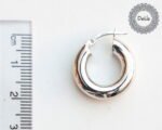 Thick Hoop Earrings, Chunky Hoops, Chunky Hoop Earrings, Everyday Hoops, Big Hoop Earrings, Statement Hoops, Sterling Silver Hoop, Silver - Image 10