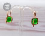 Emerald Quartz Earrings, Gemstone Earrings, Quartz Earrings, Silver Earrings, Rose Gold Earrings, Green Earrings, Gift for Her - Image 7