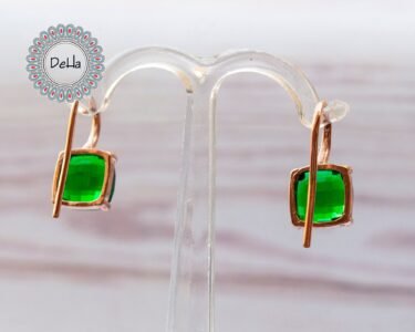Emerald Quartz Earrings, Gemstone Earrings, Quartz Earrings, Silver Earrings, Rose Gold Earrings, Green Earrings, Gift for Her - Image 7