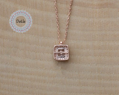 Simple Cz Necklace, Cz Solitaire, Dainty Solitaire, Solitaire Pendant, Solitaire Necklace, Rose Gold Solitaire, Minimal Necklace,Cz Necklace - Image 7