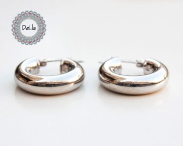 Thick Hoop Earrings, Chunky Hoops, Chunky Hoop Earrings, Everyday Hoops, Big Hoop Earrings, Statement Hoops, Sterling Silver Hoop, Silver - Image 3