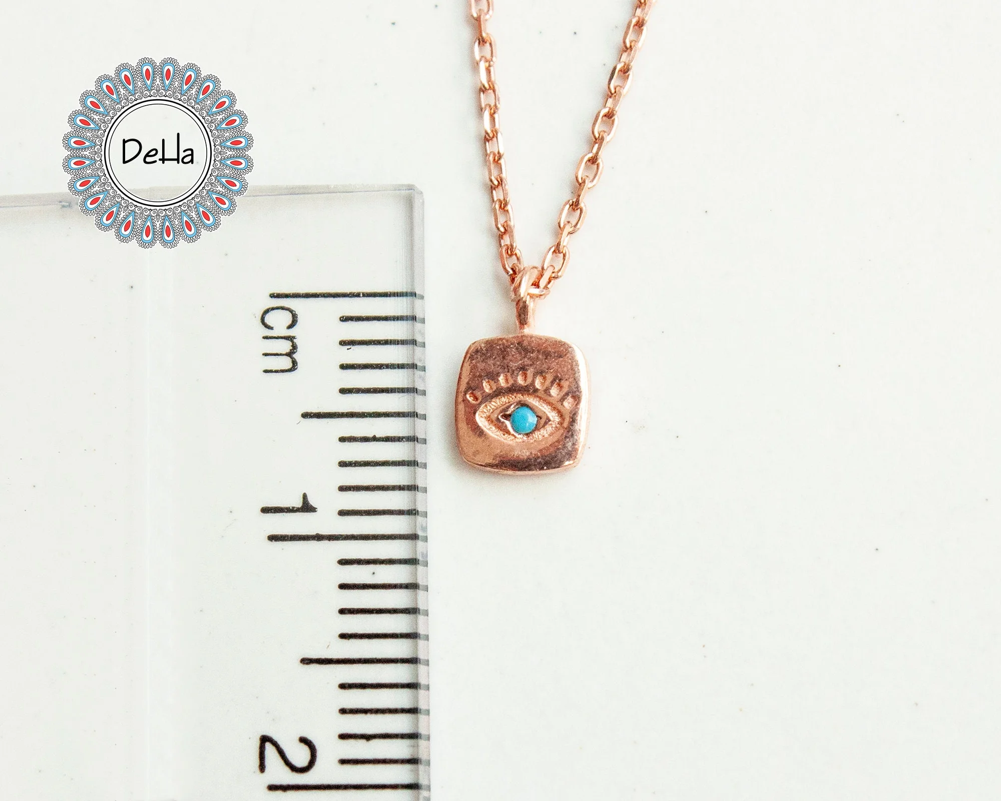 Elegant Turquoise Evil Eye Necklace 925 Sterling Silver – Dainty Protection Pendant, Minimalist Jewelry Gift for Her - Image 6