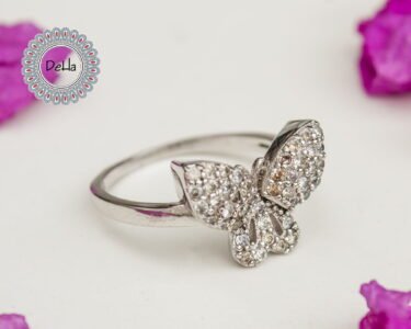 tiny butterfly ring 925 sterling silver dainty
