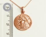 Rose Gold Plated Old Coin Necklace, Old Coin Necklace, Old Coin Pendant, Ancient Coin Pendant, Antique Coin Gift, Rose Gold Pendant - Image 10