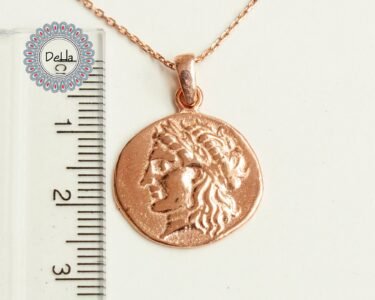 Rose Gold Plated Old Coin Necklace, Old Coin Necklace, Old Coin Pendant, Ancient Coin Pendant, Antique Coin Gift, Rose Gold Pendant - Image 10