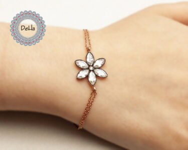 Elegant Rose Flower Bracelet – Dainty Floral Minimal Bracelet Gift for Women - Image 5