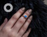 Rose Gold Blue Opal Ring, Unique Opal Ring, Opal Stacking Ring, Blue Opal Ring, Gold Opal Ring, Natural Opal Ring, Dainty Opal Ring - Image 4