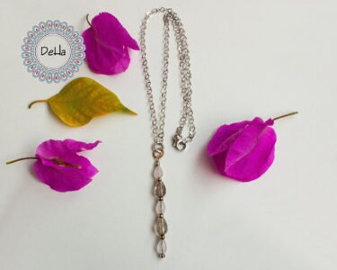 Gemstone Y Necklace, Smoky Quartz, Y Necklace, Lariat Necklace, Rose Quartz, Quartz Necklace, Quartz Pendant, Long Necklace, Pink and Brown - Image 7