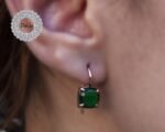 Emerald Quartz Earrings, Gemstone Earrings, Quartz Earrings, Silver Earrings, Rose Gold Earrings, Green Earrings, Gift for Her - Image 2