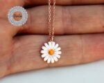 Small Daisy Necklace, Daisy Charm, Daisy Pendant, Daisy Necklace, Rose Necklace, Rose Gold Pendant, Daisy Jewellery, Daisy Flower, Small Charm - Image 6