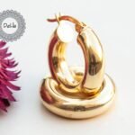 chunky gold hoop earrings 925 sterling silver thick hoops