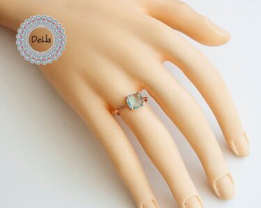 Sky Blue Topaz Ring Small - Simple Topaz Quartz Ring - Small Stackable Ring - Dainty Layer Ring - Sky Blue Topaz - December Birthstone - Image 2