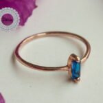 Sapphire Baguette Ring, Baguette Cut Ring, Cz Stackable Ring, Minimal Ring, Minimalist Ring, Minimalist Jewelry, Rose Gold Ring, Solitaire