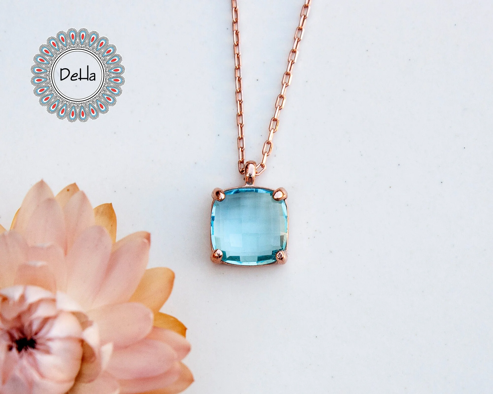sky blue topaz necklace