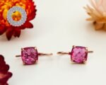 Pink Tourmaline Earrings, Rose Gold Plated, Pink Earrings, Tourmaline Jewelry, October Birthstone, Pink Stone, Gift For Her - Image 3