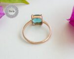 Small Aquamarine Ring - Simple Aquamarine Quartz Stack Ring - Small Stackable Ring - Mint Green Ring - March Gemstone - Aquamarine Ring - Image 9