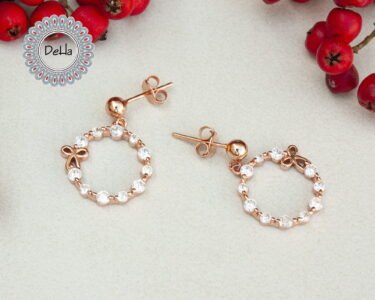 Gold Bow Earrings 925 Sterling Silver – Dainty Cute Ribbon Earrings, Minimal Jewelry Gift for Her - Image 3