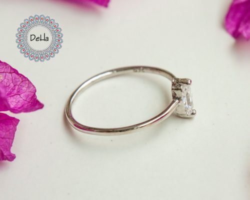 Tiny Cz Baguette Ring, Baguette Cut Ring, Cz Stackable Ring, Baguette Ring, Minimal Ring, Minimalist Ring, Stackable Ring, Dainty Ring, Ring - Image 6