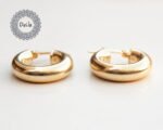 Thick Gold Hoop Earrings, Chunky Gold Hoops, Gold Hoop Earrings, Thick Hoop Earrings, Round Gold Hoops, Chunky Hoops, Gold Earrings, Hoop - Image 2
