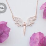 Rose Gold Angel Necklace, Angel Necklaces, Angel Jewelry, Angel Wing Necklace, Angel Jewelry, Angel Wing, Angel Gift, Everyday Necklace