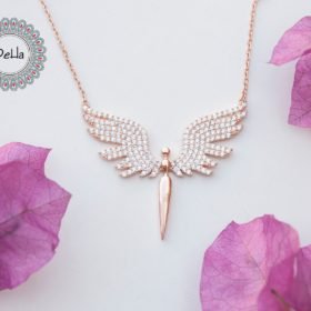 Rose Gold Angel Necklace, Angel Necklaces, Angel Jewelry, Angel Wing Necklace, Angel Jewelry, Angel Wing, Angel Gift, Everyday Necklace