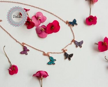 Hanging Butterflies Dangle Necklace, Butterfly Dangle, Butterfly Necklace, Butterflies, Dainty Necklace, Cz Necklace, Butterfly Gift, Dangle - Image 5