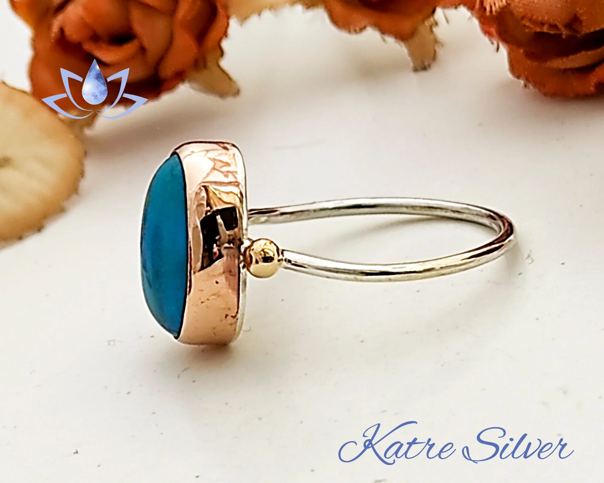 Blue Turquoise Ring 925 Sterling Silver – Navajo Style Ring, Southwestern Jewelry Gift for Her - Image 6