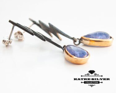 Blue Kyanite Earrings 925 Sterling Silver – Lightning Drop Earrings, Natural Gemstone Jewelry Gift for Her - Image 4