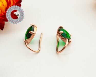 Emerald Quartz Earrings, Gemstone Earrings, Quartz Earrings, Silver Earrings, Rose Gold Earrings, Green Earrings, Gift for Her - Image 5