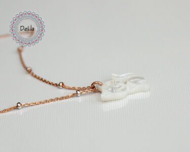 Cute White Shell Cat Necklace 925 Sterling Silver – Dainty Cat Lover Jewelry, Ocean Gift for Her - Image 9