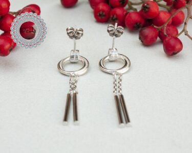 Dainty Dangle Silver Bar Earrings, Bar Earrings, Dainty Earring, Everyday Earrings, Dangle Earring, Gift for Her, Long Earrings, Earrings - Image 3