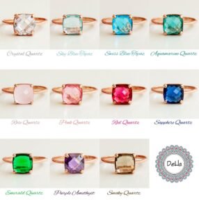 Elegant Swiss Blue Topaz Ring 925 Sterling Silver – Square Dainty Stacking Ring, December Birthstone Gift for Her - Image 10