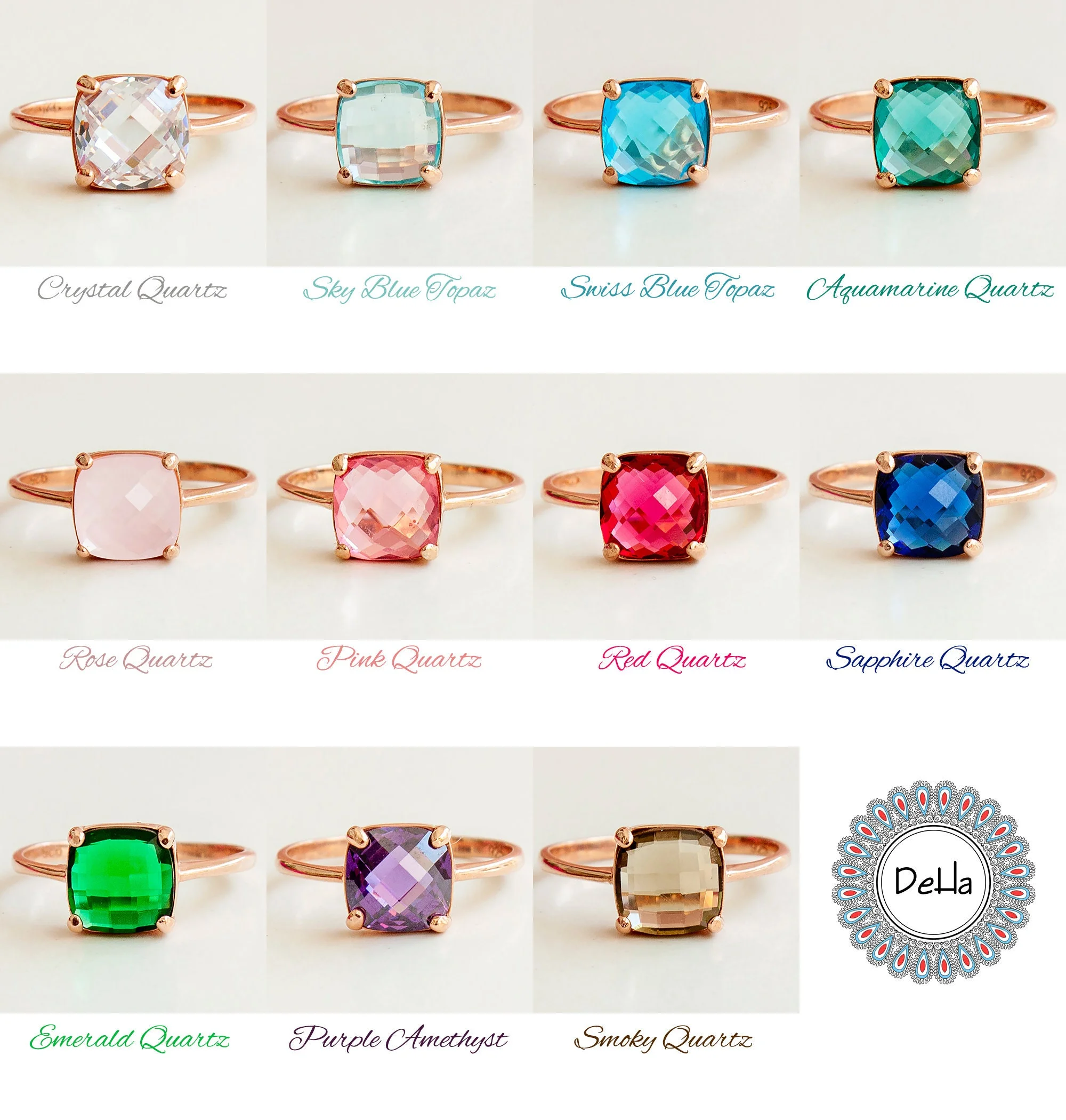 Rose Quartz Ring – Minimal Pink Gemstone Stackable Ring in Rose Gold - Image 10