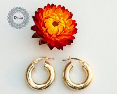 Bold Chunky Gold Hoop Earrings 925 Sterling Silver – Thick Minimal Hoops, Statement Jewelry Gift for Her - Image 3