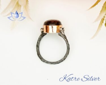 Black Rutilated Quartz Ring 925 Sterling Silver – Vintage Oval Gemstone Ring, Unique Statement Jewelry Gift for Her - Image 8