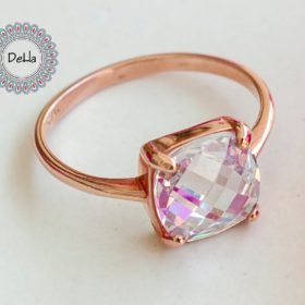 Crystal Quartz Ring - Small Stacking Ring - Clear Quartz Ring - April Birthstone Ring - Gemstone Ring - Dainty Gemstone Ring - Crystal