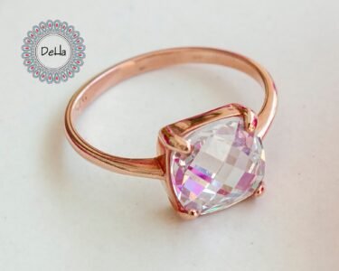 crystal quartz ring 925 sterling silver clear gemstone