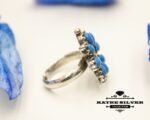 Blue Flower Turquoise Ring, Navajo Ring, Native American Ring, Southwestern Ring, Vintage Flower Ring, Silver Flower Ring, Blue Turquoise Ring - Image 7