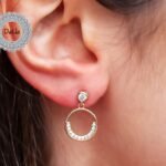 Dainty Round White Cz Earrings, Cz Stud Earrings, Cz Earrings, Rose Gold Earrings, Cz Jewelry, Women Earrings, Elegant Earrings, Circle