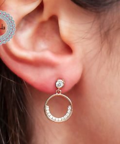 Dainty Round White Cz Earrings, Cz Stud Earrings, Cz Earrings, Rose Gold Earrings, Cz Jewelry, Women Earrings, Elegant Earrings, Circle