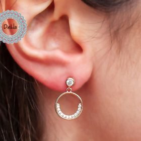 Dainty Round White Cz Earrings, Cz Stud Earrings, Cz Earrings, Rose Gold Earrings, Cz Jewelry, Women Earrings, Elegant Earrings, Circle