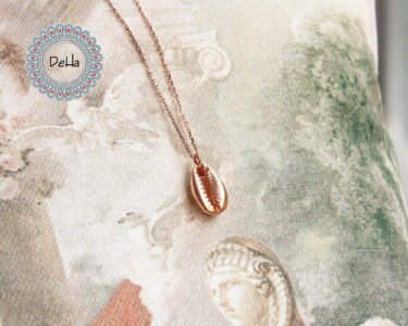 Solid Cowrie Pendant, Cowrie Necklace, Cowrie Jewelry, Cowrie, Long Necklace, Beach Necklace, Summer Necklace, Solid Necklace, Rose Gold - Image 6