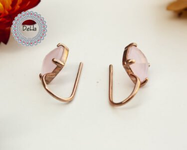 Rose Quartz Earrings 925 Sterling Silver – Pink Gemstone Dainty Earrings, Rose Gold Jewelry Gift for Her - Image 5