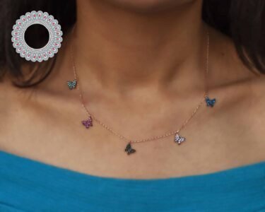 Hanging Butterflies Dangle Necklace, Butterfly Dangle, Butterfly Necklace, Butterflies, Dainty Necklace, Cz Necklace, Butterfly Gift, Dangle - Image 2